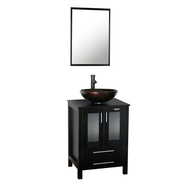 Orren Ellis Oley 24'' Single Bathroom Vanity Set with Mirror & Reviews Wayfair
